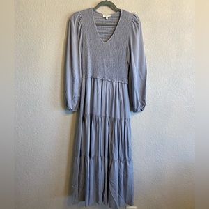 Blue/gray Bohme smocked dress